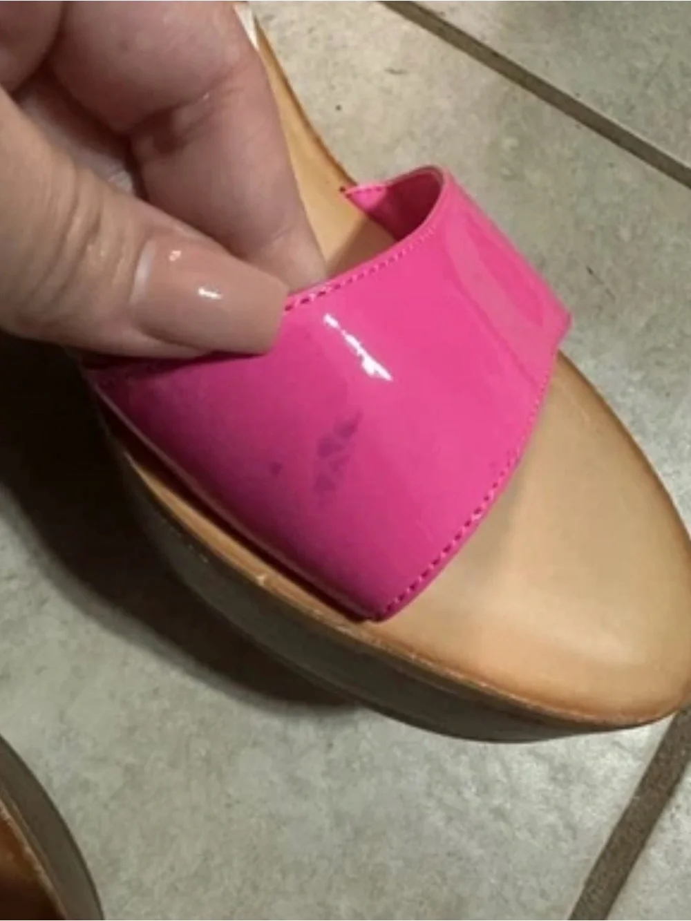 Jessica Simpson Miercen Neon pink wedge sandal